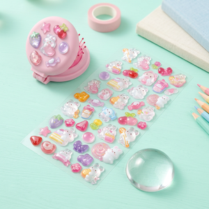 Autocollants en capsules Bonbon Drop 16 pièces, mignons coréens 3D en relief, en PVC imperméable, pour décoration de journal, agenda, téléphone, vente en gros - Product Image 3
