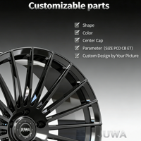 Rines de Aleación de Aluminio Forjado de Alta Calidad Personalizados de 18-26 Pulgadas con ET de 20 mm para Autos de Pasajeros, Nuevo Diseño Flotante JUWA