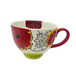 แก้วดอกไม้ MOQ ต่ำ 15 ออนซ์ แก้วกาแฟเซรามิกเพ้นท์ลายด้วยมือ แก้วเซรามิกทำมือ แก้วน้ำชา แก้วอาหารเช้า - Product Image 5