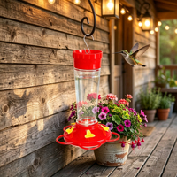 Mangeoire à eau pour colibris transparente avec 5 ports pour le nectar, en plastique durable et écologique, pour jardin extérieur