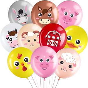 Vente en gros de 45 ballons animaux brillants colorés de 12 pouces en latex, décoration de fête sur le thème de <span class=keywords><strong>la</strong></span> <span class=keywords><strong>ferme</strong></span>, <span class=keywords><strong>anniversaire</strong></span>, intérieur/extérieur - Product Image 1