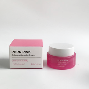 Crema de Colágeno Rosa en Cápsulas, Crema Hidratante Reparadora Facial con Niacinamida, Gel Crema Aclarante para el Cuidado de la Piel - Product Image 1