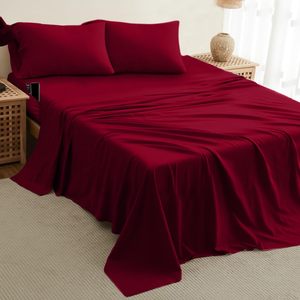 Set di Lenzuola King Size - 4 Pezzi Traspiranti e Rinfrescanti - Lenzuola King fino a 38 cm di Profondità con Tasche Laterali 100% Cotone Spazzolato - Biancheria da Letto per Hotel - Product Image 5