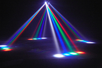 Promotion : Projecteur LED 60W à 4 Bras et 7 Couleurs avec Effets Laser Stroboscopiques RGBW, Éclairage de Scène pour DJ, Discothèque, Fête, Concert