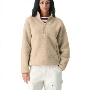 Womens Breathable 100% Polyester <b>Fleece</b> Pullover Fuzzy Sherpa Jacket Mock Neck Sweatshirt 280 GSM Thick Fall Winter Cold - Product Image 6