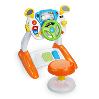 Máquina de conductor de bebé, juego de controlador de simulación de música educativa temprana de plástico, volante, juguete de conducción de coche