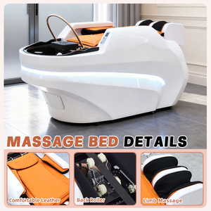 Lits de <span class=keywords><strong>massage</strong></span> électriques complets pour shampooing, chaise de lavage de salon de coiffure, circulation d'<span class=keywords><strong>eau</strong></span>, <span class=keywords><strong>lit</strong></span> de spa japonais pour la tête avec LED et sans plomberie - Product Image 4