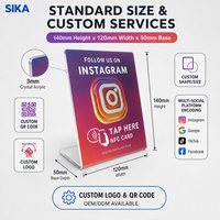 Cartes de visite RFID NFC sans contact personnalisées SIKA, puces de code QR, 13,56 MHz, matériau acrylique/PVC imperméable pour les paiements, utilisation hôtelière