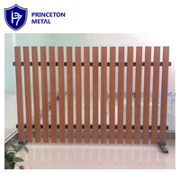 Listones de Aluminio con Aspecto de Madera Vertical, Valla de Jardín, Valla de Patio