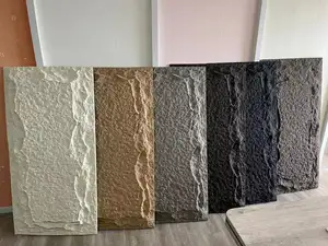 Revestimiento de pared suave decoración de pared de casa interior y exterior piedra 3D decoración de pared alternativa chapa de piedra artificial negra flexible