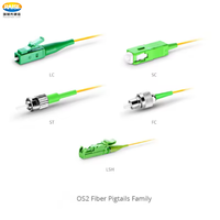 Câble de raccordement en fibre optique simple mode FTTH SC LC FC ST, pigtail simple, fibre optique jaune, pigtail LC APC, 1 m