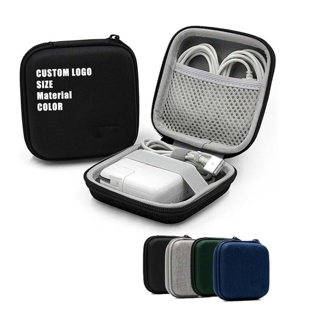 Custom Logo Eva Small Digital Accessories Carrying Storage Bag Chargers Cable Bag for Earphone PortableTravel Organizer