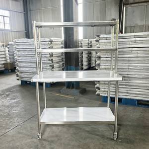 Table de travail rectangulaire en acier inoxydable de style industriel avec étagères robustes pour cuisine de conteneur, cantine, <span class=keywords><strong>chef</strong></span>, production - Product Image 5