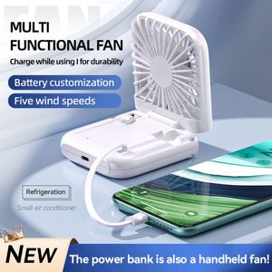 <b>Mini</b> <b>USB</b> Rechargeable Portable Handheld Cooling Fan Silent Foldable LED Digital Display Household & Hotel Use Battery Powered - Product Image 2