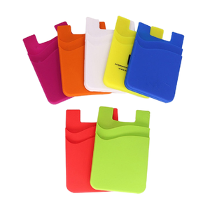 Porte-cartes en silicone monocouche personnalisé avec logo, écologique, cadeaux originaux, autocollant pour l'arrière du téléphone portable, Noël, vente en gros - Product Image 3