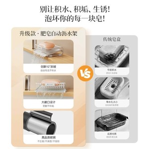 Carbon Steel Soap Dish Rectangular Deck Mount Automatic Drain Bathroom Sink Storage Rack - Product Image 3