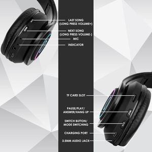 Universal Cute Wireless Headphones Cat Ears Wireless Headphone Stereo Music Light up Gaming Headset with Mic - Product Image 2