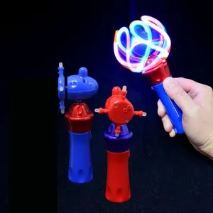 Novo Presente De Natal Kid Crianças Handheld Led Luz Wands Toy Led Piscando Light Up Spinning Wand