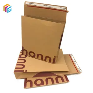 Custom Stevige Vlakke Bodem Kleding Verpakking Kraft Kaart Karton Sterke Afdichting Envelop Gerecycled Karton Papier Stijve Mailer