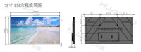 Soporte de Pared para TV Inteligente HUAPU de 75 Pulgadas, Pantalla Táctil LCD, CMS Basado en la Nube Gratuito, SDK OEM, Menú Digital Android para Interiores