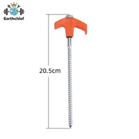 10 Pcs Piquets de tente en acier allié à visser, tête hexagonale en plastique, pour sol dur, rocheux, métal, lot de piquets de tente