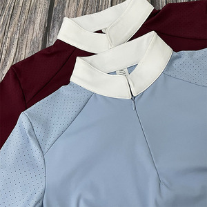 Fabbrica di alta qualità da donna a cavallo con mezza cerniera a manica lunga con bottone <span class=keywords><strong>per</strong></span> esposizione equestre camicie top - Product Image 1
