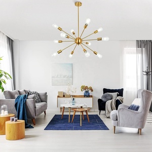 Morden <strong>Sputnik</strong> <strong>Light</strong> <strong>Fixture</strong> Modern Luxury Chandeliers 12 <strong>Lights</strong> Brushed Brass Modern Ceiling <strong>Light</strong> <strong>Fixture</strong> - Product Image 5