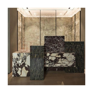 Mueble de Recepción Comercial de Mármol Travertino Natural de Forma Irregular Personalizado de Diseño Moderno para Salón o Tienda - Product Image 6