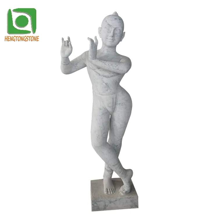 Personalizado de mármore religioso krishna hélice deus escultura pedra estátua de senhor krish