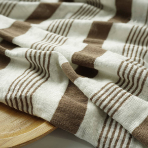 Vente en gros stock naturel ultra doux 50% coton 50% <span class=keywords><strong>lin</strong></span> rayé <span class=keywords><strong>jersey</strong></span> natrual <span class=keywords><strong>lin</strong></span> <span class=keywords><strong>lin</strong></span> mélange <span class=keywords><strong>tissu</strong></span> pour tenue décontractée t-shirt - Product Image 1