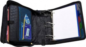 Échantillon gratuit, classeur à fermeture éclair à 3 anneaux en D de 4 pouces avec dossier à 5 onglets, rouge, D-186-RED - Product Image 2