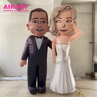 Décoration de mariage, personnages gonflables de la mariée et du marié, dessin animé pour décoration extérieure