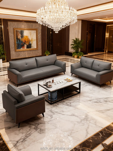 Conjunto de Sofás de Recepción para Oficina Comercial Z902, Cuero PU, Sillas Modernas para Sala de Espera, Mesa de Té, Personalizable para Vestíbulo, Salón, Apartamento - Product Image 5