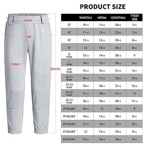 Pantalon de softball pour jeunes enfants 3T 4T <span class=keywords><strong>5T</strong></span> Pantalon de baseball pour enfants Pantalon de baseball pour garçons et filles - Product Image 6