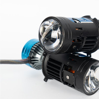 Mini Lente H4 LED para Faros Delanteros, Bombilla de 130W con Luz Alta y Baja, Luz Automática con Ventilador de Refrigeración, Lente de Proyector de 6500K, Proyector Motorizado