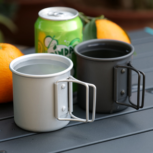 DFC3 <b>Small</b> Camping Mugs Tea <b>Cups</b> <b>Coffee</b> Mugs Outdoor Lightweight and Portable Aluminium Mugs 2PCS - Product Image 4
