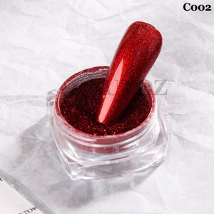 Red <span class=keywords><strong>Chrome</strong></span> Nail Powder Y2K kim loại hiệu ứng gương sắc tố tốt cọ xát móng tay long lanh mảnh bụi Valentine trang trí làm móng tay - Product Image 2