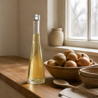 Bouteille d'huile d'olive en verre conique transparent à col long, avec bouchon en aluminium, qualité alimentaire, vide, pour vinaigre, personnalisable avec logo – Vente en gros usine