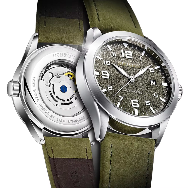 OCHSTIN 62028 Automatic Watch Mechanical Pilot Wrist Watches for Men Genuine Leather Sport Male Clock Date Relogio Masculino