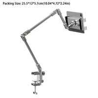 Support de tablette pliable et réglable avec rotation à 360 degrés, 3 sections, bras réglables, support de téléphone de chevet pour téléphones et iPad de 5 à 12 pouces