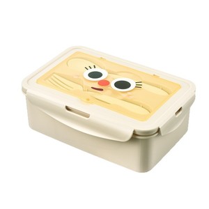 Student <b>Plastic</b> <b>Lunch</b> <b>Box</b> Rectangular With Fork And Spoon Microwave Safe Food Storage Container Cartoon Design - Product Image 5