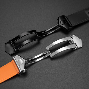 Bracelet de montre en silicone respirant de 22 mm pour Tag <span class=keywords><strong>Heuer</strong></span> F1 CAZ201 WAZ2113 CAZ1010, bracelet en caoutchouc souple avec fermoir déployant - Product Image 2