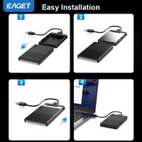 EAGET E60-1 OEM Case per Disco Rigido SATA 2.5 USB 3.0 5Gbps in Plastica ABS con Logo Personalizzato, Supporta Unità SATA per Computer Desktop e SSD