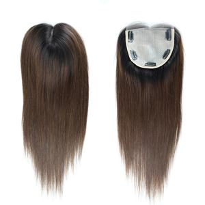 Topper en cheveux humains brésiliens Remy 5x5 avec base en soie et silicone, fermeture en dentelle transparente pré-épilée pour femmes - Product Image 2
