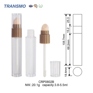 Tube de fond de teint double embout, conteneur correcteur rond, tube de gloss à lèvres avec pinceau éponge 3.8-5.5ml - Product Image 2