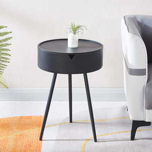 Mesa de centro sencilla de plástico con función de almacenamiento, mesa redonda de té de moda para dormitorio y sala de estar, venta al por mayor - Product Image 1