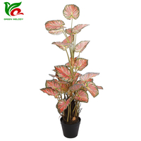 Plante de Taro Artificielle de 0.9m avec Feuilles Colorées Faux Pots de Plantes pour Plantes pour la Décoration Intérieure du Jardin et du Bureau