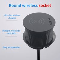 Cargador rápido USB-c con ojal de alimentación de escritorio empotrado de escritorio de 80MM con cargador inalámbrico rápido superior de 20W para mesa de escritorio de ordenador