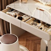 Miroir de Maquillage Professionnel LED Extensible de Luxe, Design Moderne, pour Coiffeuse de Chambre d'Appartement