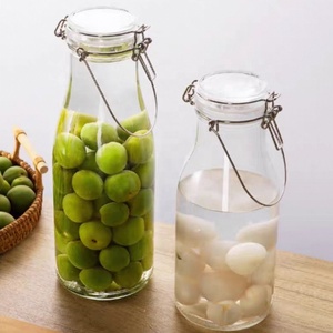 Venta caliente tarros de fermentación de vidrio botellas para niños embalaje de jugo refrescos vietnamitas otros suministros para fiestas con tapa de Clip - Product Image 1